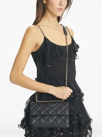 Tory Burch Small Fleming Diamond Quilted Leather Convertible Shoulder Bag In Black
