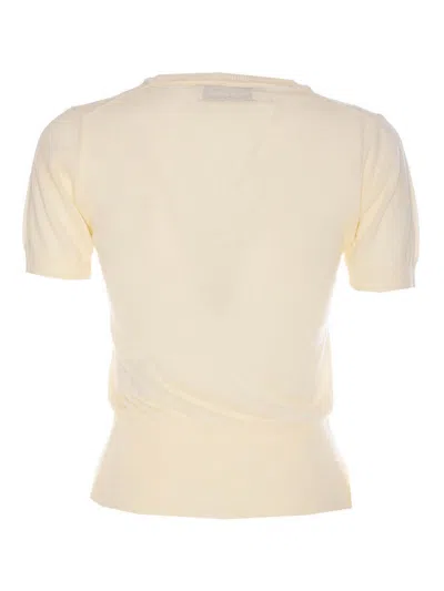 Vivienne Westwood Ribbed Hem Crewneck Top With Short Sleeves In White