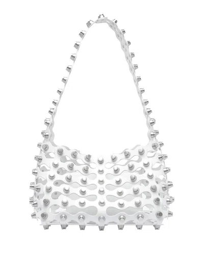 Alexander Wang Studded Shoulder Bag Open Top In White