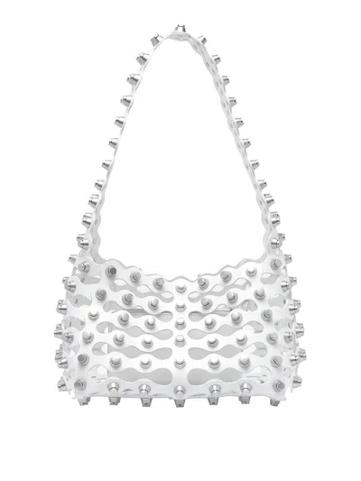 Alexander Wang Studded Shoulder Bag Open Top In White