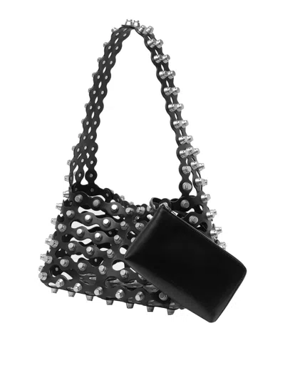 Alexander Wang Studded Strap Shoulder Bag In Black