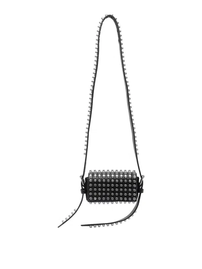 Alexander Wang Studded Rectangular Shoulder Bag With Adaptable Strap In Black