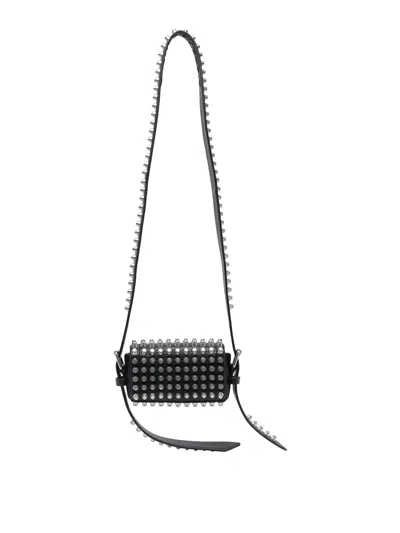 Alexander Wang Studded Rectangular Shoulder Bag With Adaptable Strap In Black