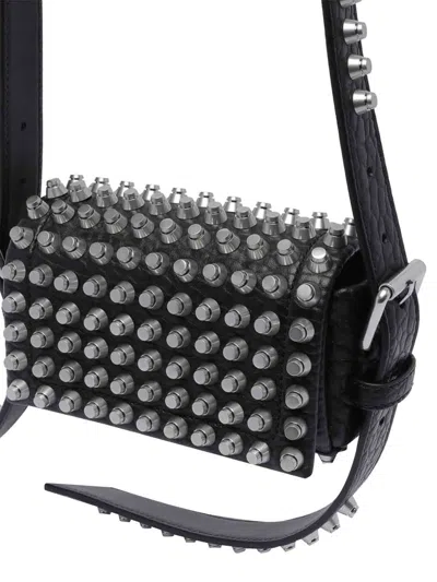 Alexander Wang Studded Rectangular Shoulder Bag With Adaptable Strap In Black