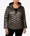 CALVIN KLEIN Calvin Klein Plus Size Packable Down Hooded Puffer Coat, Only at Macy&#039;s