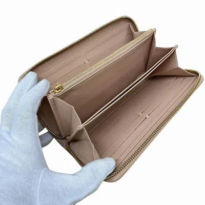 Pre-owned Louis Vuitton Beige Patent Leather Long Wallet (bi-fold) ()