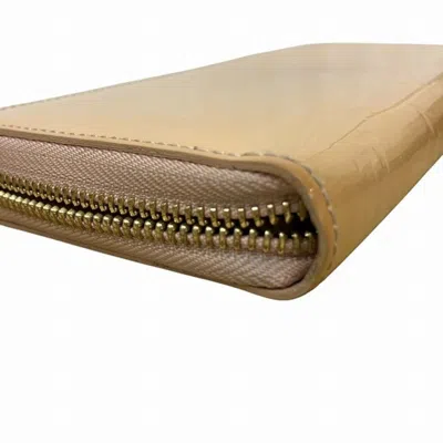 Pre-owned Louis Vuitton Beige Patent Leather Long Wallet (bi-fold) ()