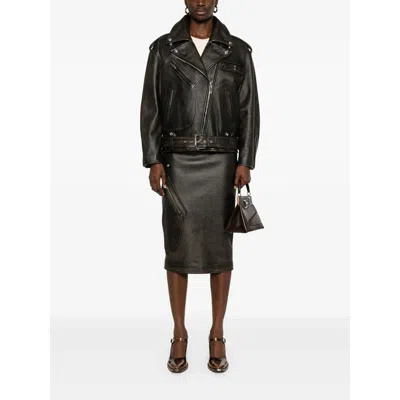 Alexander Mcqueen Leather Skirts
