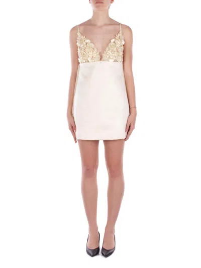 Elisabetta Franchi Floral-appliqué Dress In Giallo Vivaci