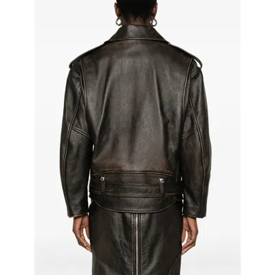 Alexander Mcqueen Oversized Antiqued Leather Biker Jacket