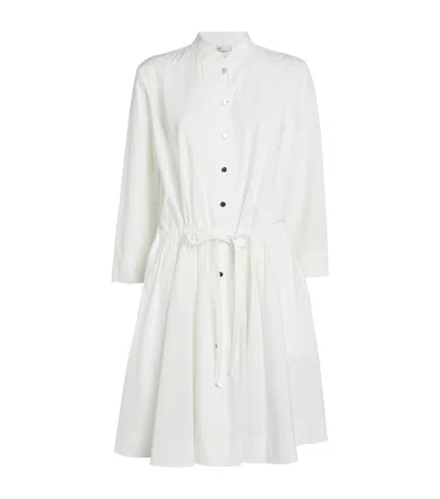 Tory Burch Belted Mini Shirt Dress In White