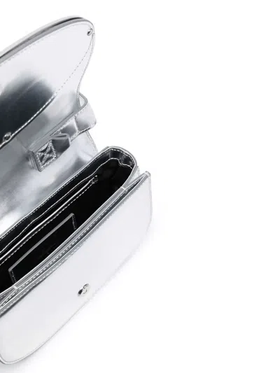 Diesel 1dr Mirror Leather Shoulder Bag In Silver