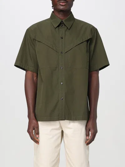 Bottega Veneta Lightweight Cotton Twill Shirt In Kaki