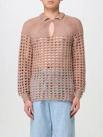 Valentino Garavani Multicolor Crochet Sweater In Beige