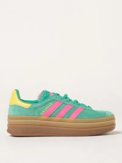 Adidas Originals Suede Upper Sneakers With Contrast Heel Tab In Green