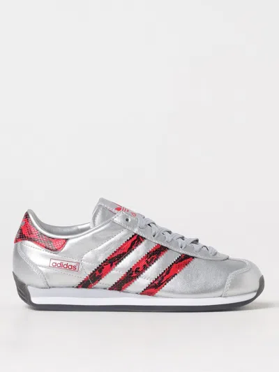 Adidas Originals Low-top Logo Sneakers Contrast Stripes In Metallic