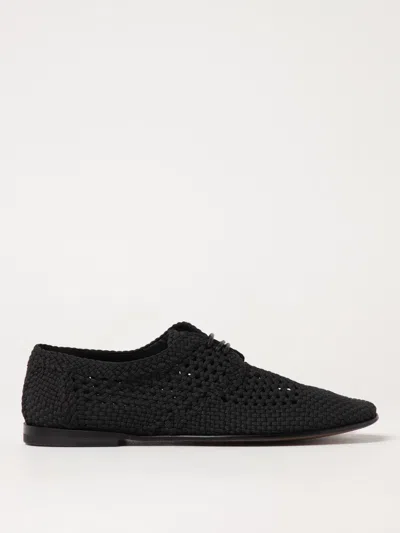 Dolce & Gabbana Black Woven Fabric Derby