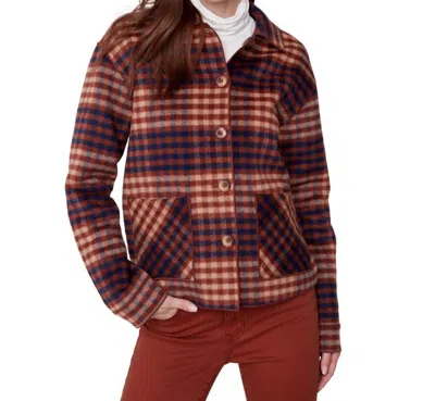 Charlie B Reversible Plaid Short Jacket In Cinnamon In Brown