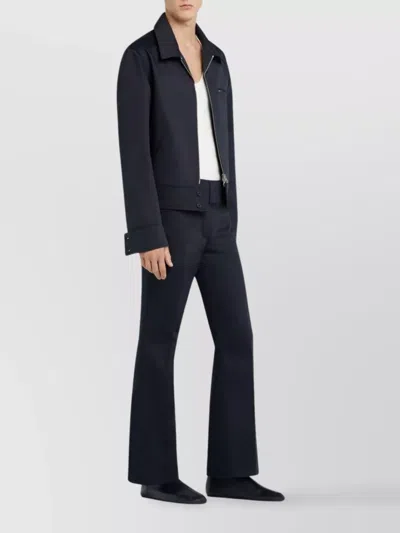 Courrèges Collared Jacket Zip-fastening Side Pockets In Blue