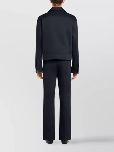 Courrèges Collared Jacket Zip-fastening Side Pockets In Blue