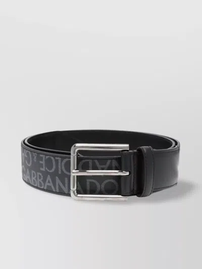 Dolce & Gabbana Belt Canvas Composition Perforated Holes In Black