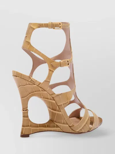 Tom Ford Wedge Sandals With Metal Ring Detail In Yellow