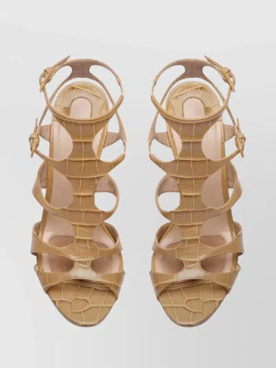 Tom Ford Wedge Sandals With Metal Ring Detail In Yellow