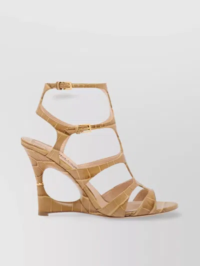 Tom Ford Wedge Sandals With Metal Ring Detail In Yellow
