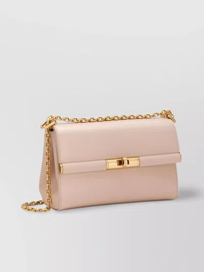 Dolce & Gabbana Small Marlene Satin Shoulder Bag In Dark Beige