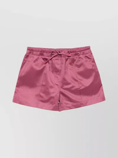 Tom Ford Shiny Rayon Satin Pj Shorts In Pink