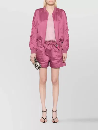 Tom Ford Shiny Rayon Satin Pj Shorts In Pink
