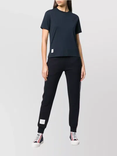 Thom Browne Relaxed Fit T-shirt Side Slits In Blue