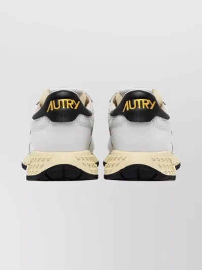 Autry Low Woman Leather Nylon Sneakers In White