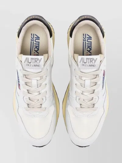 Autry Low Woman Leather Nylon Sneakers In White
