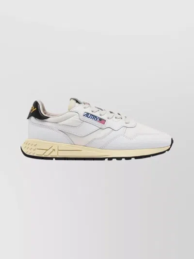 Autry Low Woman Leather Nylon Sneakers In White