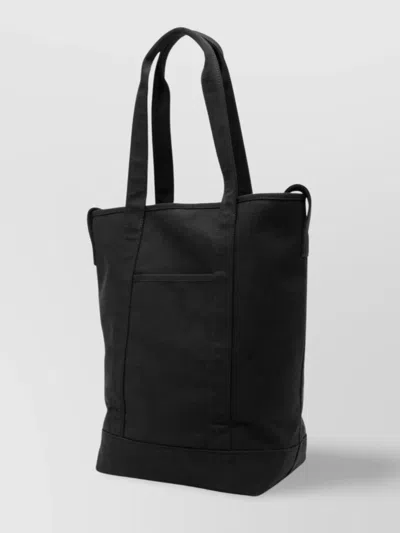 Kenzo Cotton Canvas Tote Bag With Shoulder Strap In Black