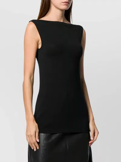 Wolford Sleeveless Boat Neck Top In Black