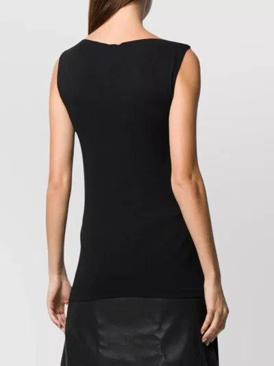 Wolford Sleeveless Boat Neck Top In Black