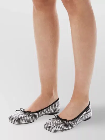 Alexander Wang Satin Ballerinas With All-over Rhinestones In Animal Print