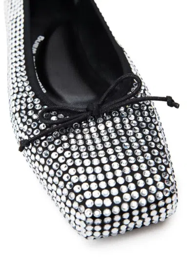 Alexander Wang Satin Ballerinas With All-over Rhinestones In Animal Print