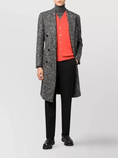 Malo Shaved Cyclist Turtleneck Sweater With Ribbed Finish In Gray