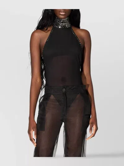 Oseree Crystal Turtleneck Bodysuit