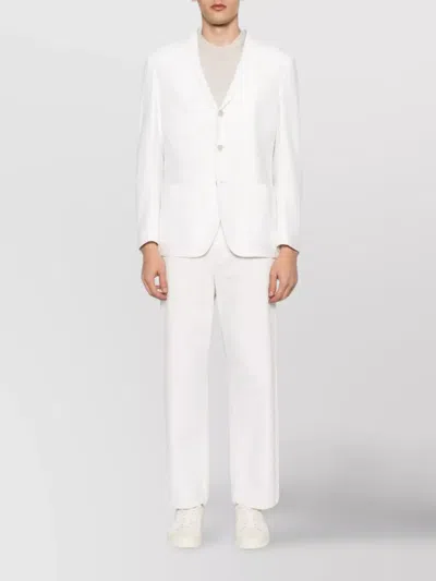 Eleventy Structured Single-breasted Jacket Notch Lapels In White