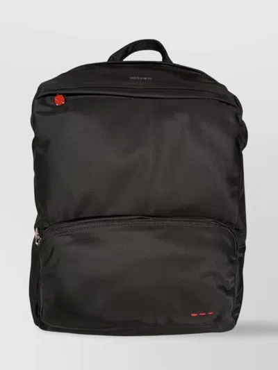 Kiton Backpack With Adjustable Straps And Front Pocket In Black