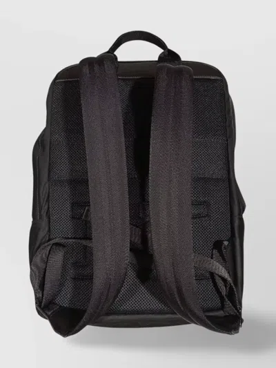 Kiton Backpack With Adjustable Straps And Front Pocket In Black