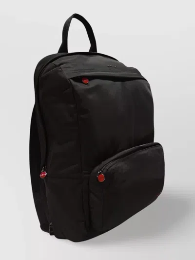 Kiton Backpack With Adjustable Straps And Front Pocket In Black