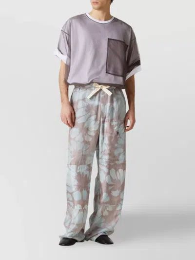 Dries Van Noten Men Semi-sheer Layered T-shirt In Brown