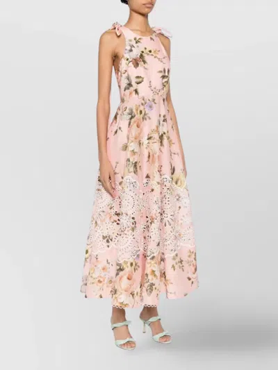 Zimmermann Acacia Broderie Midi Dress In Multicolor