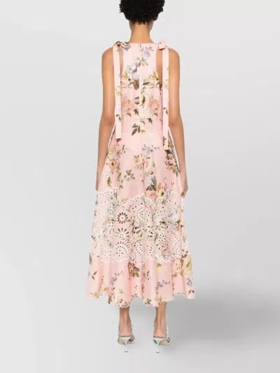Zimmermann Acacia Broderie Midi Dress In Multicolor