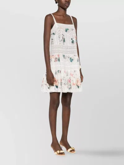 Zimmermann Acacia Lace Mini Dress In Multicolour